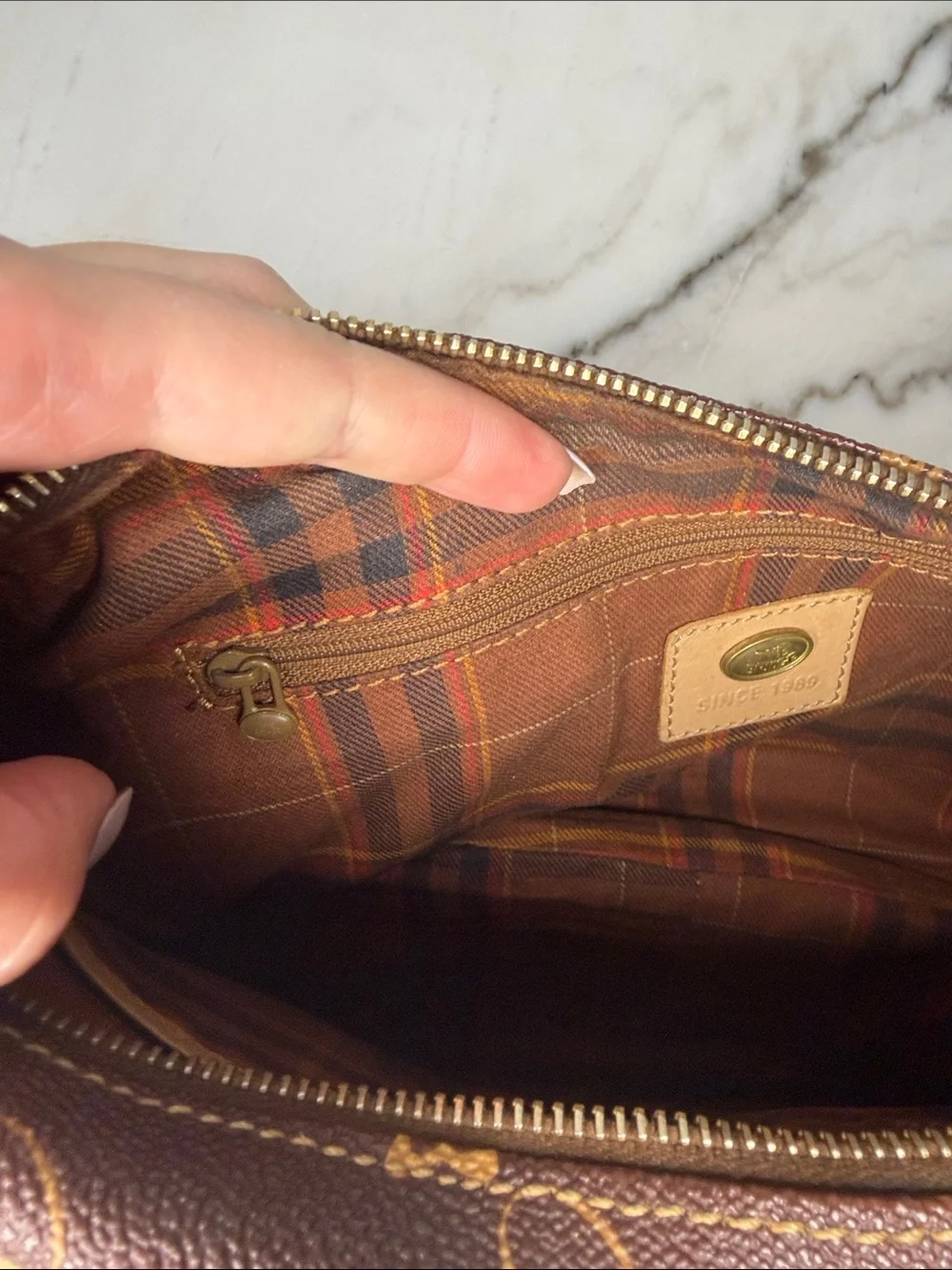 The Bridge Made in Italy monogram shoulder bag
